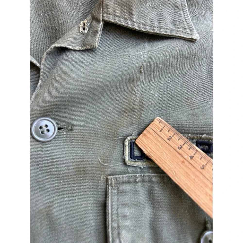 Vintage U.S. Army OG-107 Shirt 70th‎ Infantry Patch BVD Hayes Co Medium